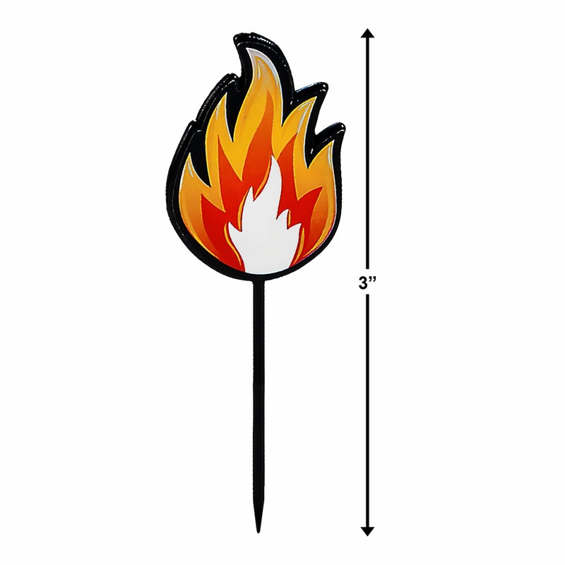 Fun Express Fire Plastic Cupcake Picks - Bulk set of 25 - Birthday Party Supplies - Superhero and Firefighter Themed Events - Image 2
